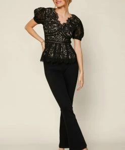 SKIES ARE BLUE New In Clothing Lace Peplum Top