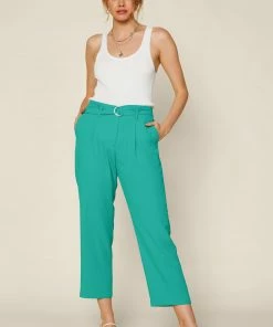 SKIES ARE BLUE New In Clothing Pleated Straight Leg Pants