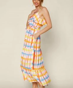 SKIES ARE BLUE Multi Plaid Maxi Dress New In Clothing 10 SKIES ARE BLUE Multi Plaid Maxi Dress New In Clothing