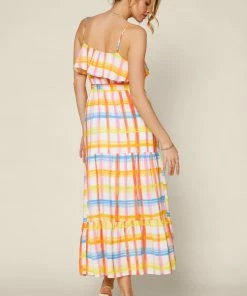 SKIES ARE BLUE Multi Plaid Maxi Dress New In Clothing 11 SKIES ARE BLUE Multi Plaid Maxi Dress New In Clothing