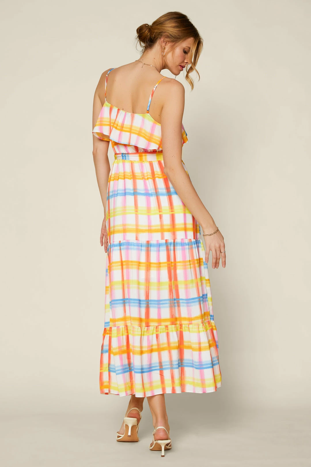 SKIES ARE BLUE Multi Plaid Maxi Dress New In Clothing 7 SKIES ARE BLUE Multi Plaid Maxi Dress New In Clothing