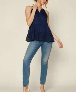 SKIES ARE BLUE New In Clothing Textured Halter Top