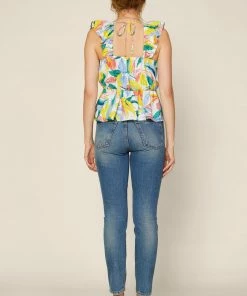 SKIES ARE BLUE New In Clothing Floral Peplum Ruffled Top 10 SKIES ARE BLUE New In Clothing Floral Peplum Ruffled Top