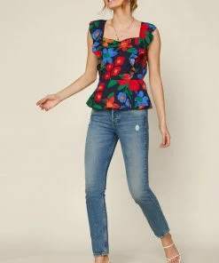 SKIES ARE BLUE New In Clothing Luna Floral Peplum Top