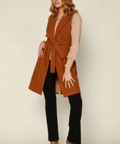 SKIES ARE BLUE Clothing Eden Belted Long Vest