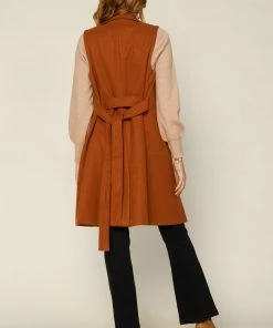 SKIES ARE BLUE Clothing Eden Belted Long Vest