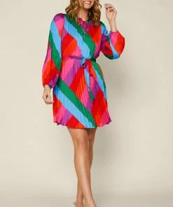 SKIES ARE BLUE Multicolor Pleated Dress