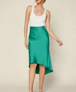 SKIES ARE BLUE High Low Satin Midi Skirt 8 SKIES ARE BLUE High Low Satin Midi Skirt