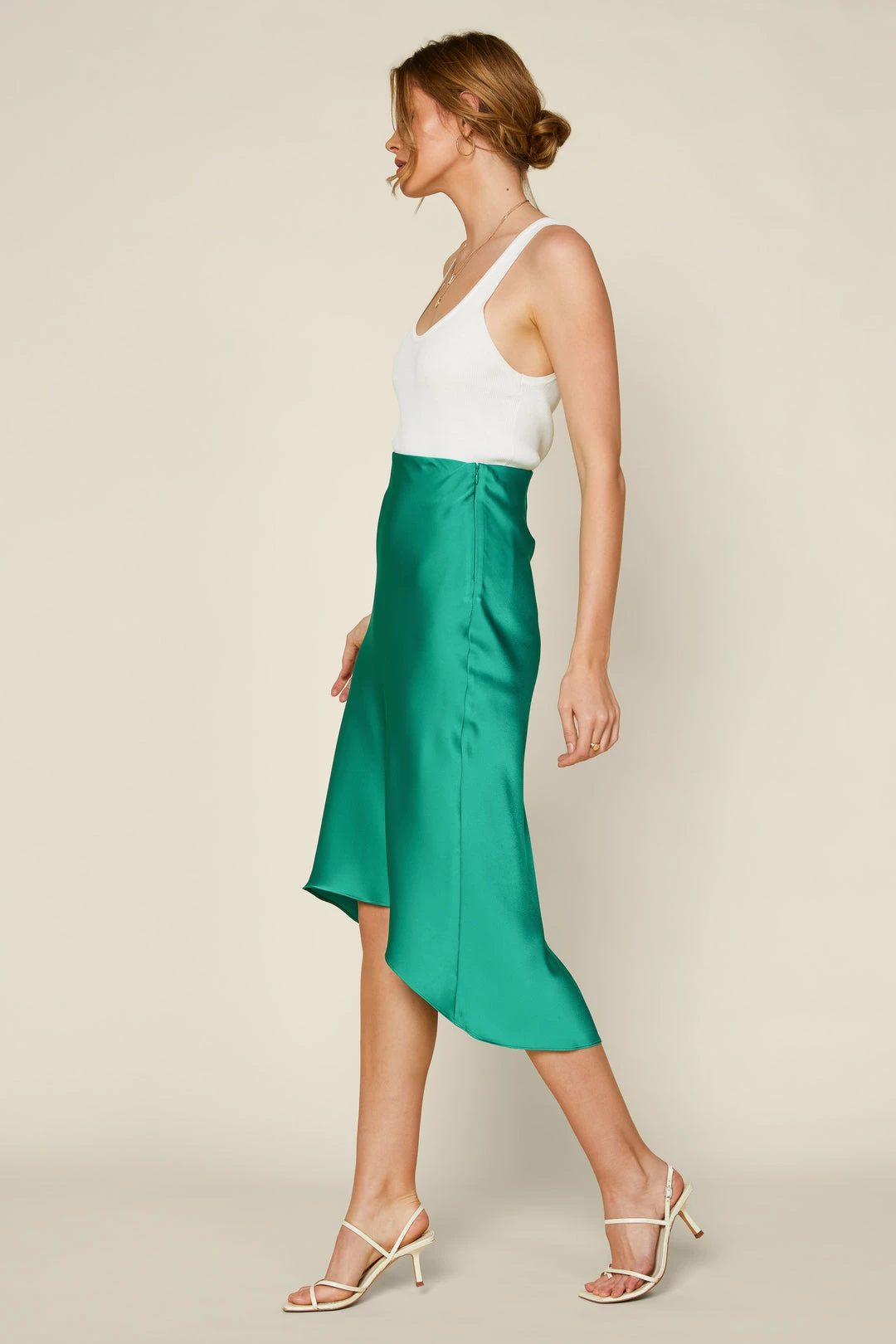 SKIES ARE BLUE High Low Satin Midi Skirt 4 SKIES ARE BLUE High Low Satin Midi Skirt