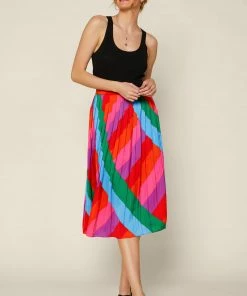 SKIES ARE BLUE Skirts Multicolor Pleated Midi Skirt 11 SKIES ARE BLUE Skirts Multicolor Pleated Midi Skirt