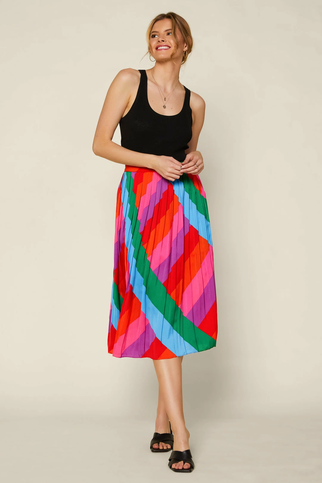 SKIES ARE BLUE Skirts Multicolor Pleated Midi Skirt 7 SKIES ARE BLUE Skirts Multicolor Pleated Midi Skirt