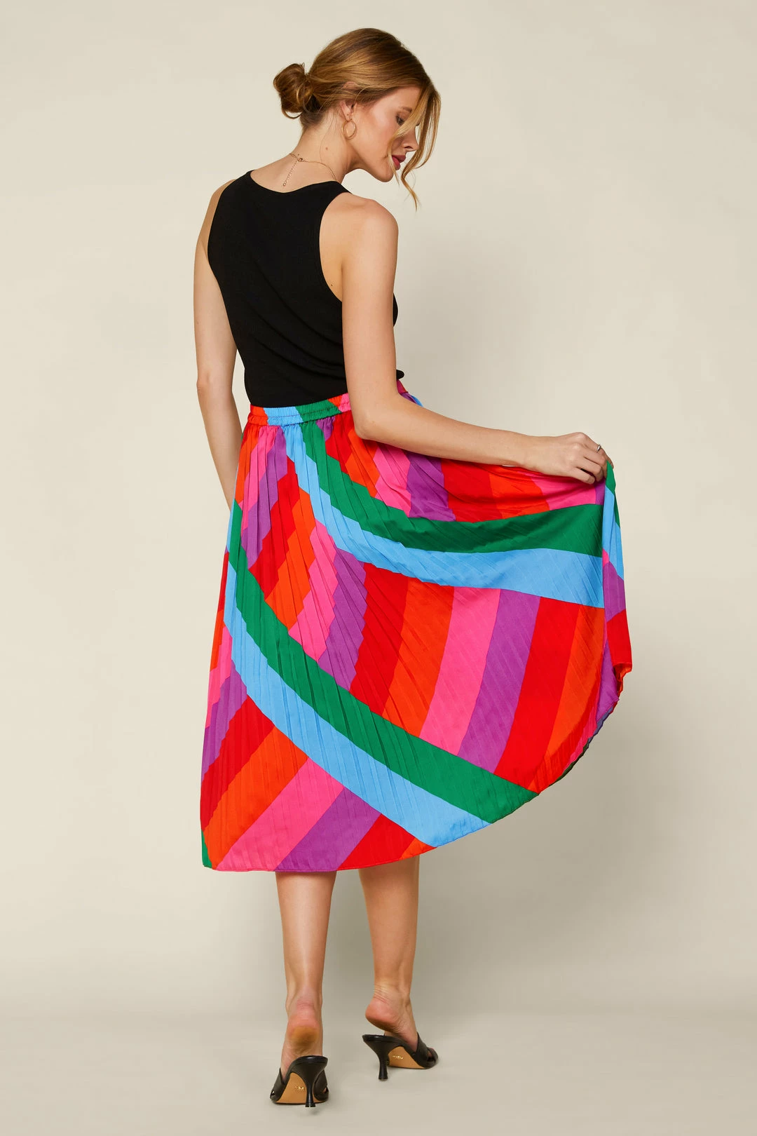 SKIES ARE BLUE Skirts Multicolor Pleated Midi Skirt 5 SKIES ARE BLUE Skirts Multicolor Pleated Midi Skirt