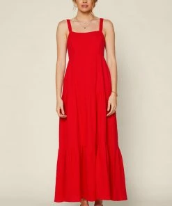 SKIES ARE BLUE Tiered Maxi Dress