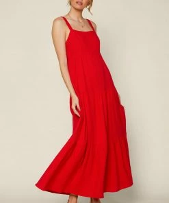 SKIES ARE BLUE Tiered Maxi Dress