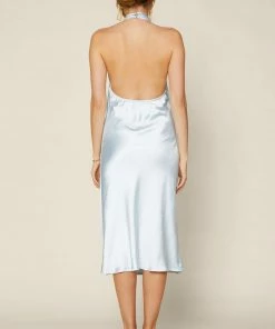 SKIES ARE BLUE New In Clothing Satin Halter Midi Dress