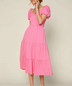 SKIES ARE BLUE Puff Sleeve Midi Dress New In Clothing 9 SKIES ARE BLUE Puff Sleeve Midi Dress New In Clothing