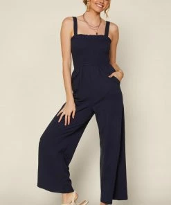 SKIES ARE BLUE New In Clothing Smocked Knit Jumpsuit