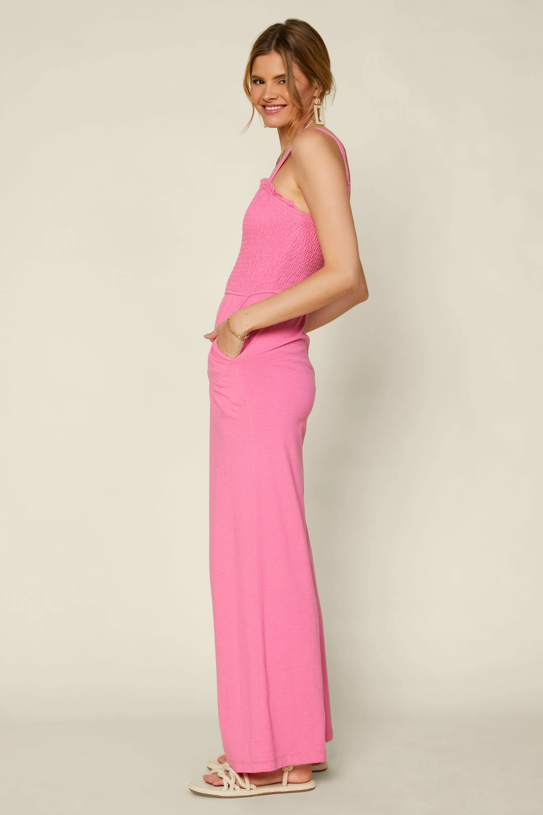 SKIES ARE BLUE New In Clothing Smocked Knit Jumpsuit 4 SKIES ARE BLUE New In Clothing Smocked Knit Jumpsuit