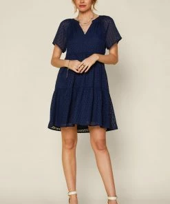 SKIES ARE BLUE New In Clothing Textured Babydoll Dress