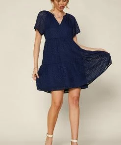 SKIES ARE BLUE New In Clothing Textured Babydoll Dress