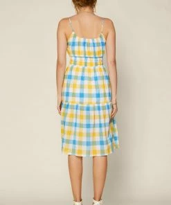 SKIES ARE BLUE New In Clothing Gingham Shirred Midi Dress 11 SKIES ARE BLUE New In Clothing Gingham Shirred Midi Dress