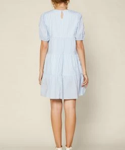 SKIES ARE BLUE Striped Babydoll Mini Dress