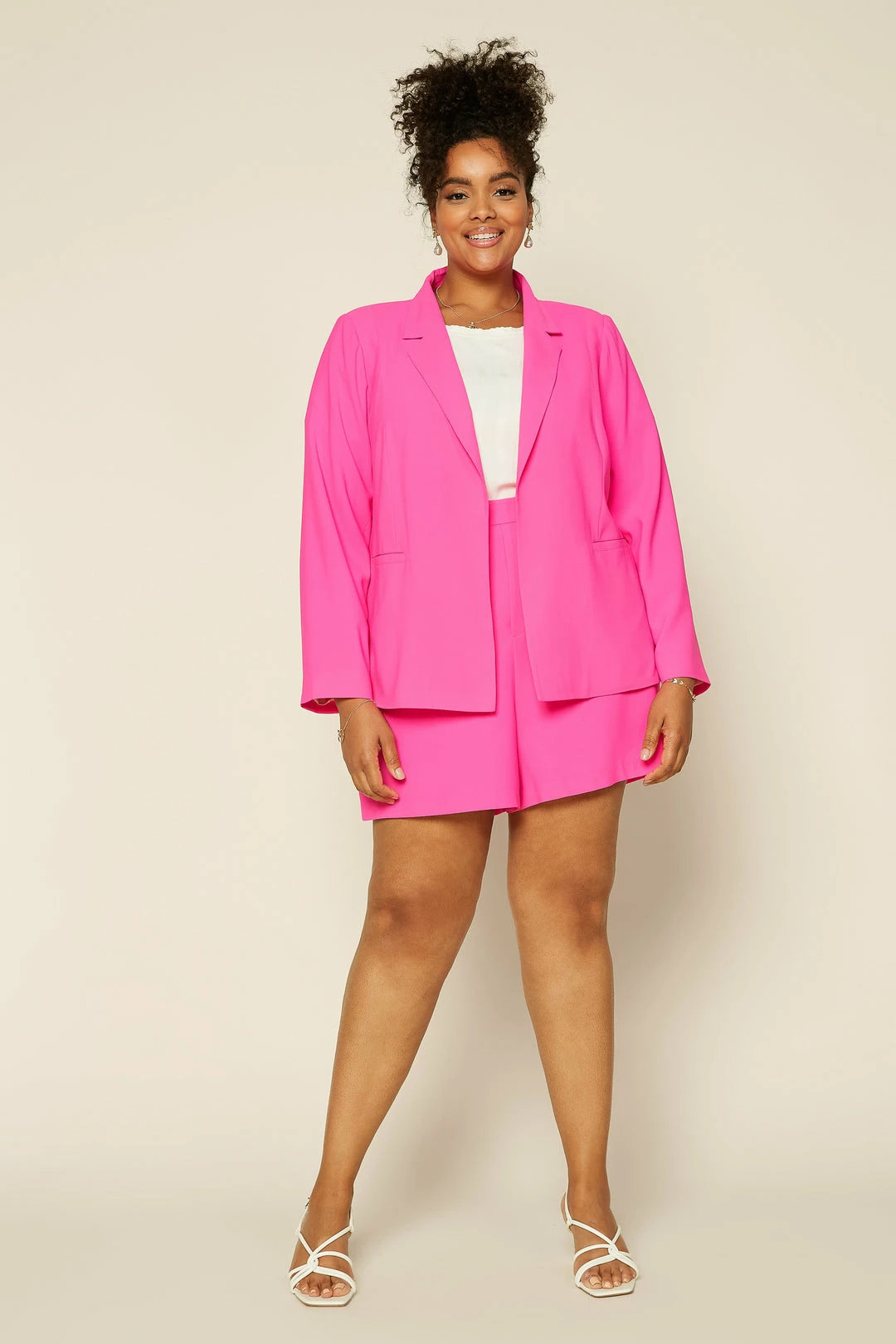 SKIES ARE BLUE Clothing Plus Size - Neon Structured Shorts 5 SKIES ARE BLUE Clothing Plus Size - Neon Structured Shorts