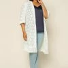 SKIES ARE BLUE Clothing Plus Size - Jacquard Fringe Duster