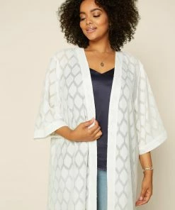 SKIES ARE BLUE Clothing Plus Size - Jacquard Fringe Duster 9 SKIES ARE BLUE Clothing Plus Size - Jacquard Fringe Duster