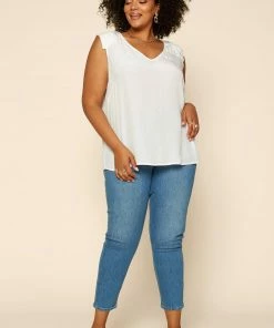SKIES ARE BLUE Plus Size - Pleated Shoulder Top