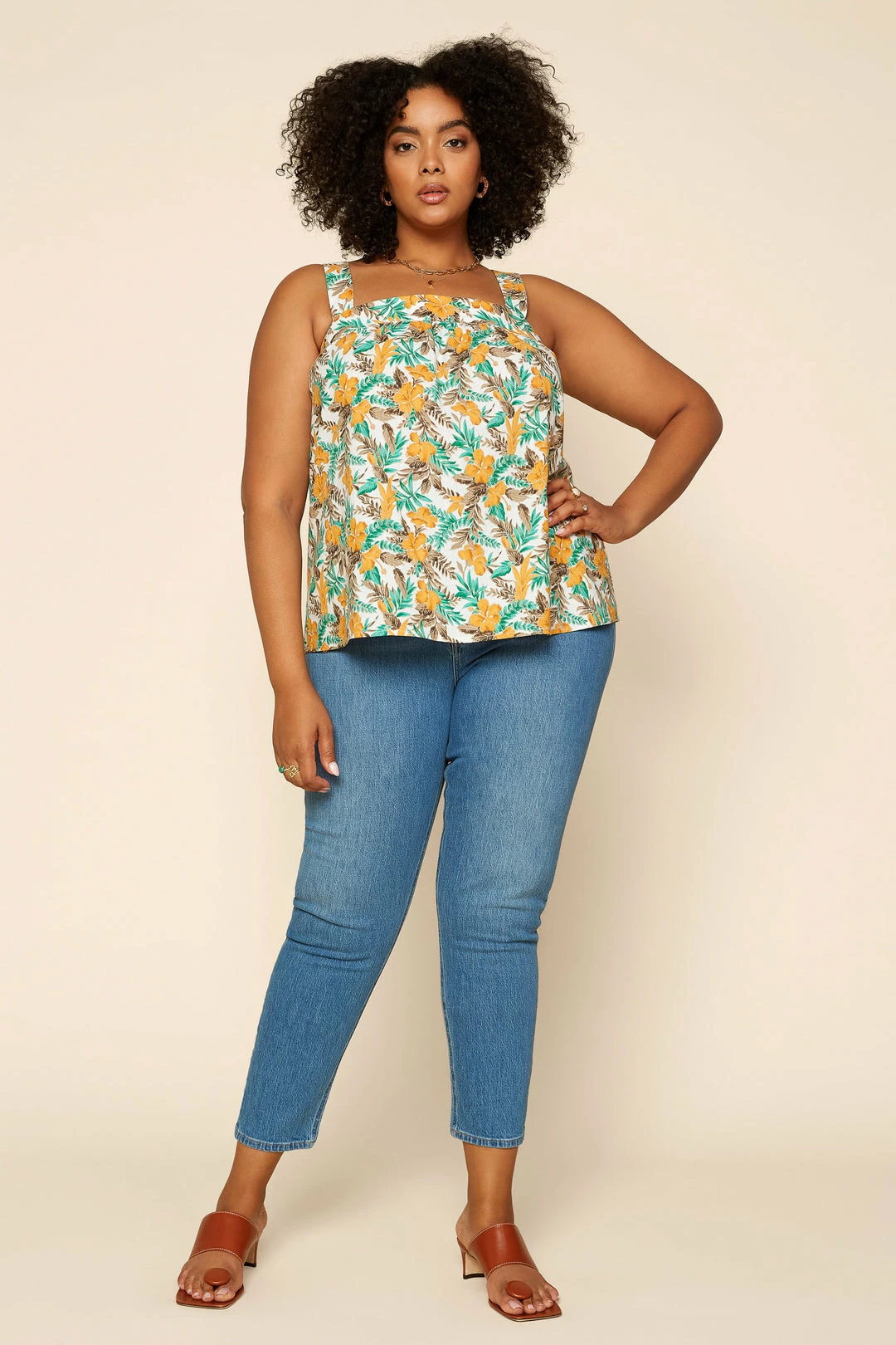 SKIES ARE BLUE Plus Size - Tropical Tie Shoulder Top Clothing 5 SKIES ARE BLUE Plus Size - Tropical Tie Shoulder Top Clothing