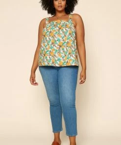 SKIES ARE BLUE Plus Size - Tropical Tie Shoulder Top Clothing 11 SKIES ARE BLUE Plus Size - Tropical Tie Shoulder Top Clothing