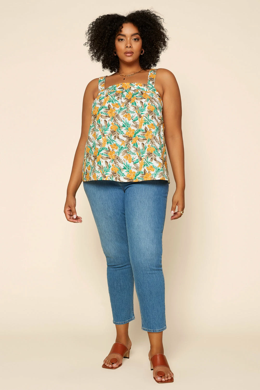 SKIES ARE BLUE Plus Size - Tropical Tie Shoulder Top Clothing 6 SKIES ARE BLUE Plus Size - Tropical Tie Shoulder Top Clothing