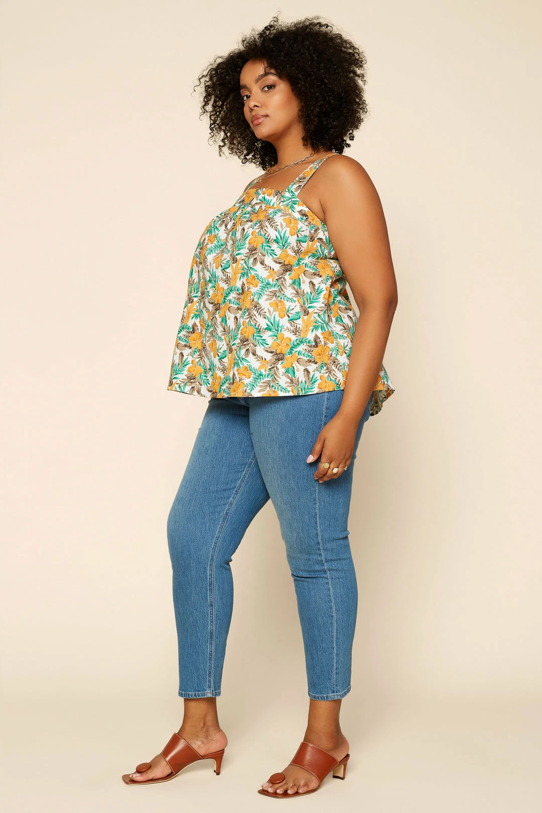 SKIES ARE BLUE Plus Size - Tropical Tie Shoulder Top Clothing 4 SKIES ARE BLUE Plus Size - Tropical Tie Shoulder Top Clothing