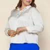 SKIES ARE BLUE Clothing Plus Size - Satin Button Down Shirt 1 SKIES ARE BLUE Clothing Plus Size - Satin Button Down Shirt