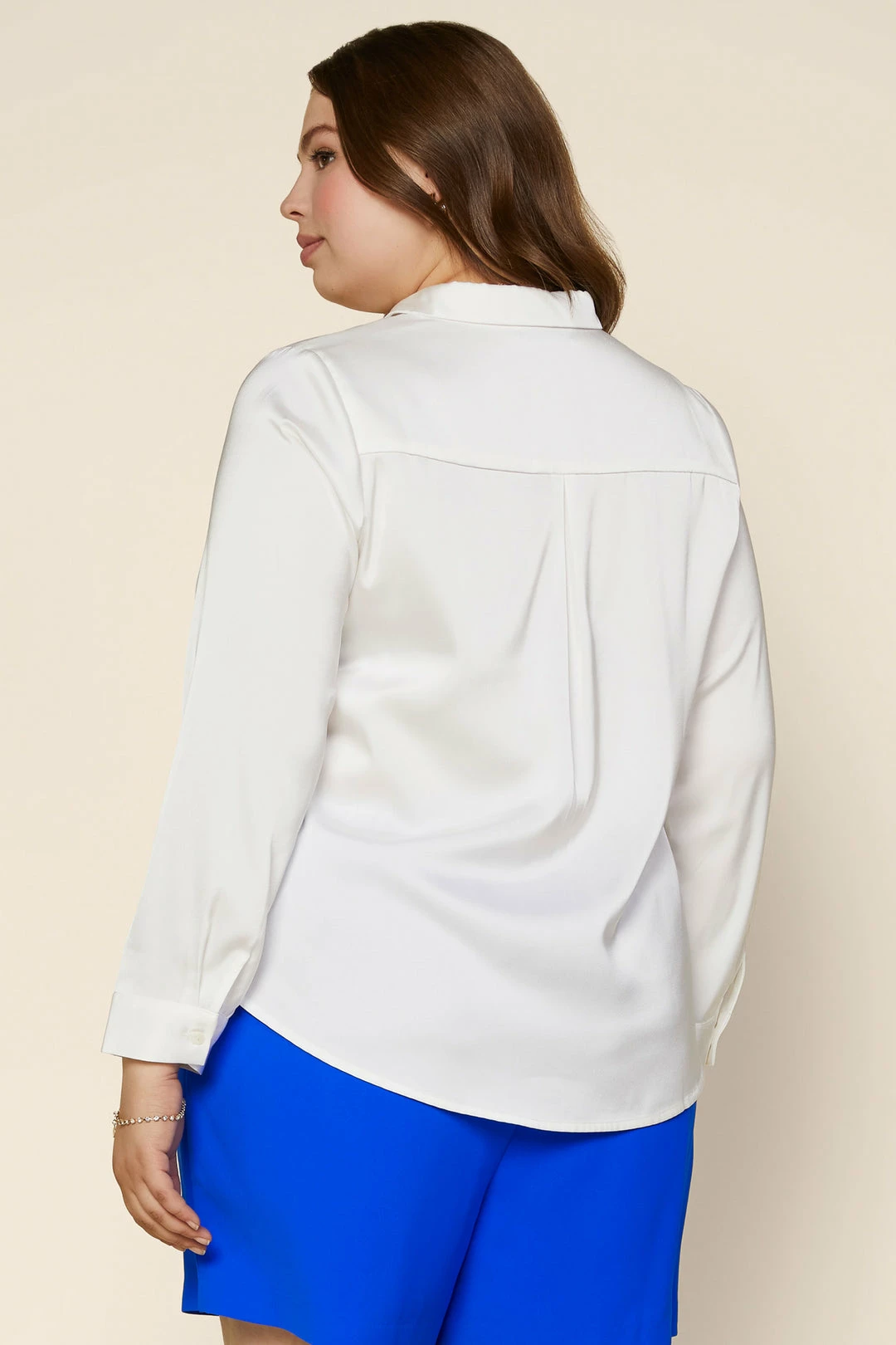 SKIES ARE BLUE Clothing Plus Size - Satin Button Down Shirt 5 SKIES ARE BLUE Clothing Plus Size - Satin Button Down Shirt