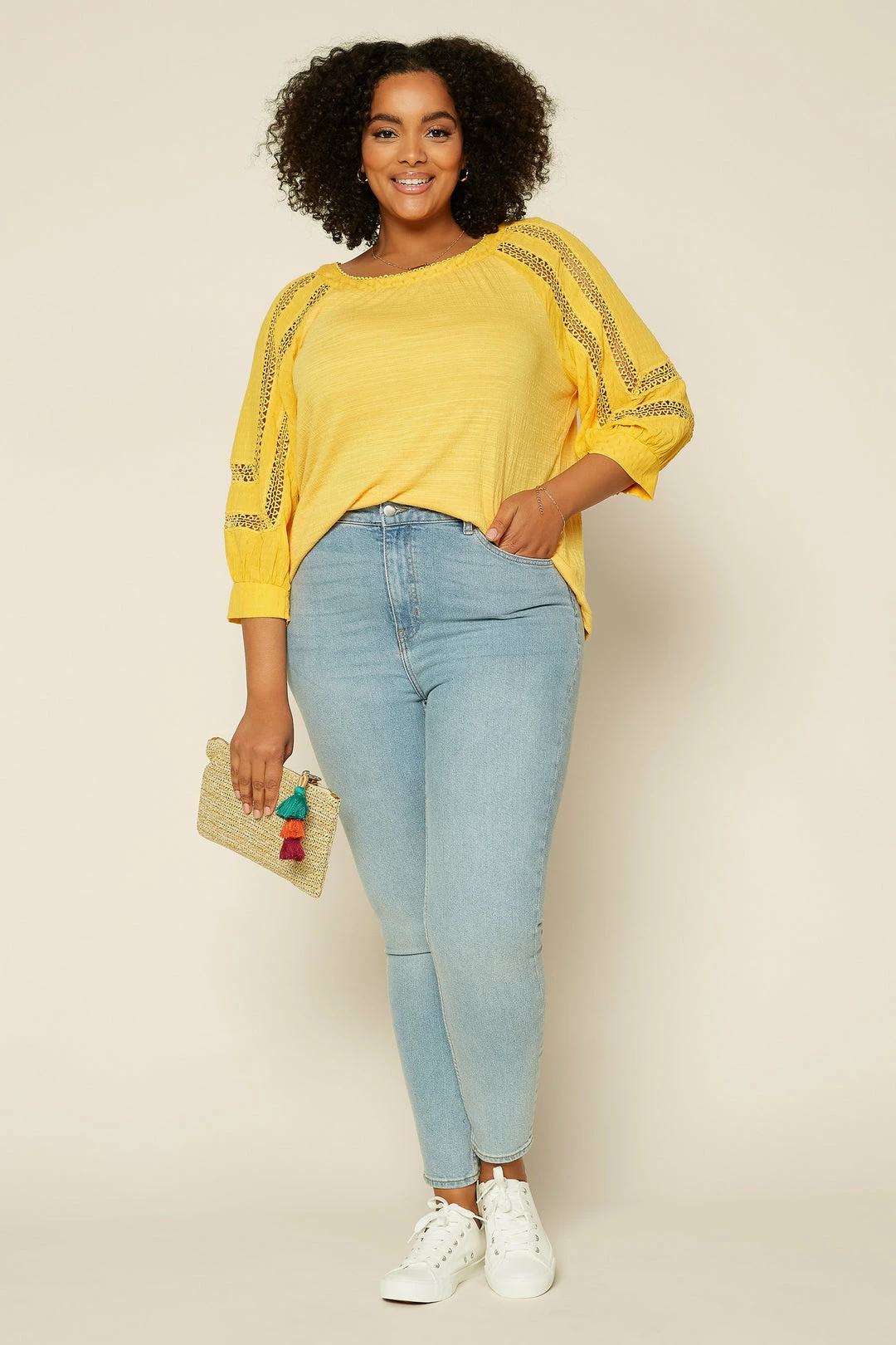 SKIES ARE BLUE Plus Size - Crochet Trim Knit Top 4 SKIES ARE BLUE Plus Size - Crochet Trim Knit Top