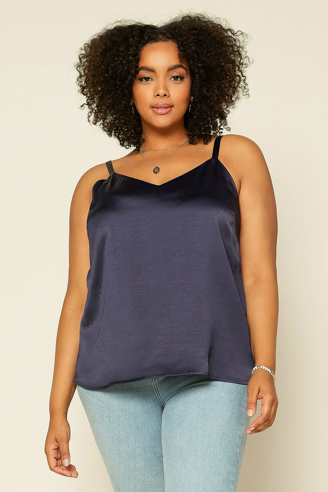 SKIES ARE BLUE Plus Size - Back String Detail Cami Clothing 5 SKIES ARE BLUE Plus Size - Back String Detail Cami Clothing