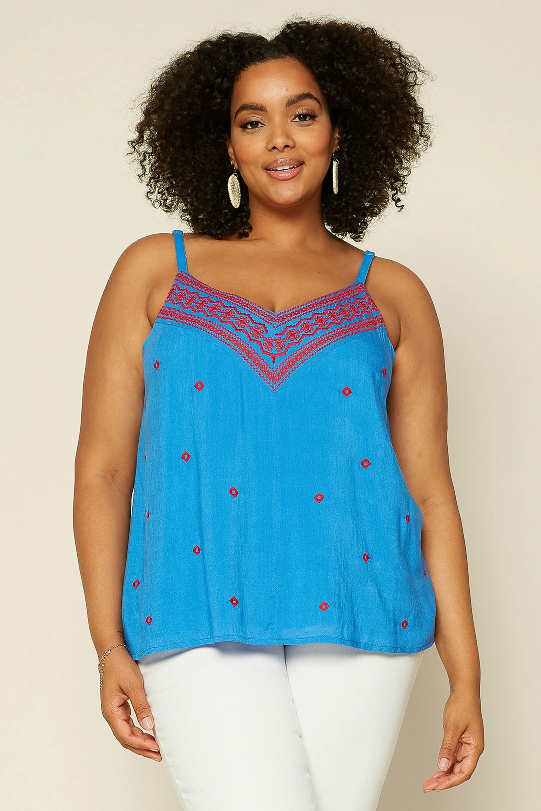 SKIES ARE BLUE Plus Size - Embroidered Cami Clothing 4 SKIES ARE BLUE Plus Size - Embroidered Cami Clothing