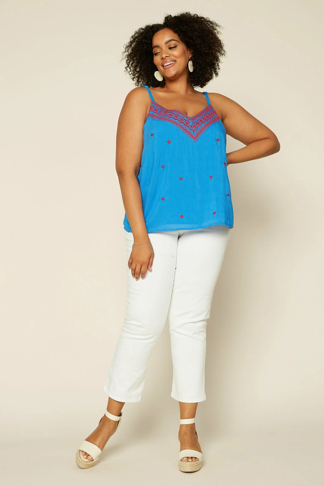 SKIES ARE BLUE Plus Size - Embroidered Cami Clothing 5 SKIES ARE BLUE Plus Size - Embroidered Cami Clothing