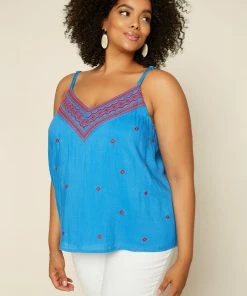 SKIES ARE BLUE Plus Size - Embroidered Cami Clothing