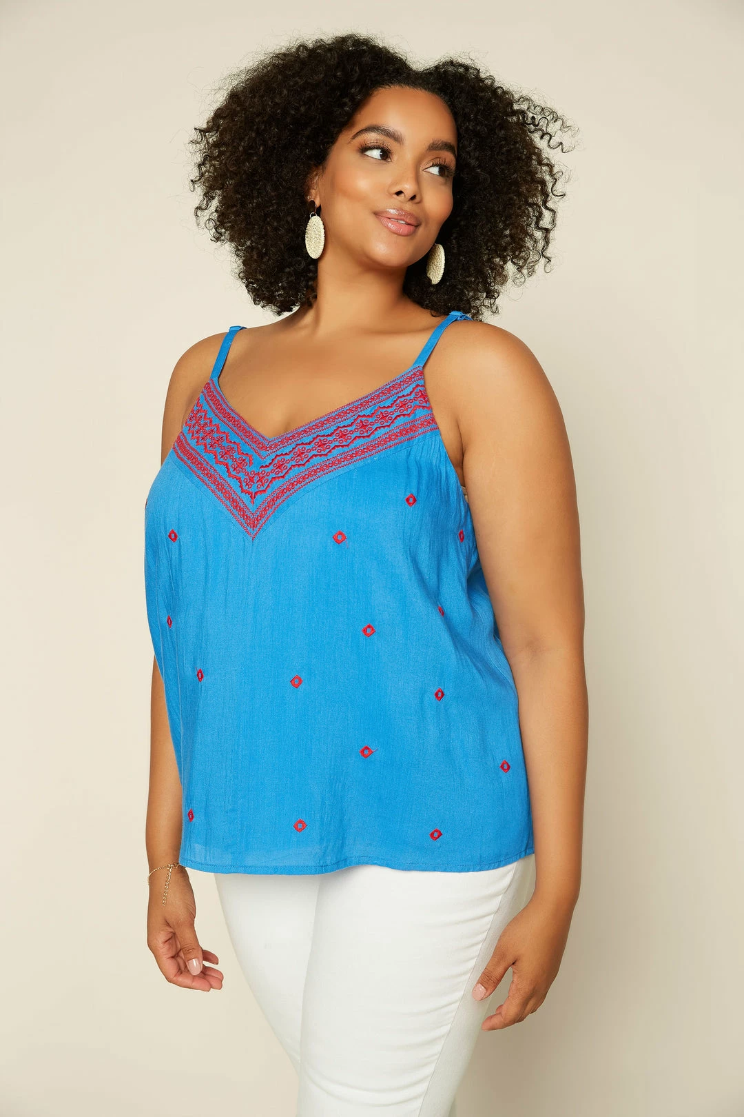 SKIES ARE BLUE Plus Size - Embroidered Cami Clothing 3 SKIES ARE BLUE Plus Size - Embroidered Cami Clothing