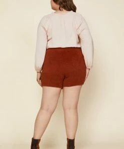 SKIES ARE BLUE Plus Size - Textured Knit Shorts Clothing