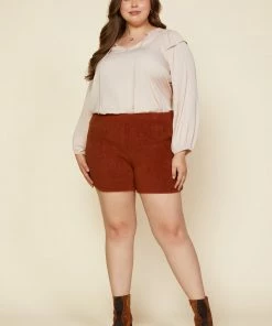 SKIES ARE BLUE Plus Size - Textured Knit Shorts Clothing