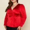 SKIES ARE BLUE Plus Size - Zoya Satin Shirred Top Clothing