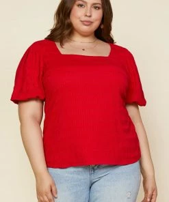 SKIES ARE BLUE New In Plus Size Plus Size - Square Neck Top