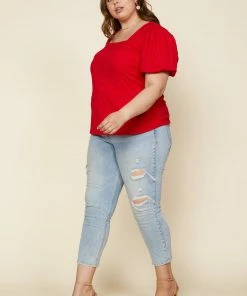 SKIES ARE BLUE New In Plus Size Plus Size - Square Neck Top