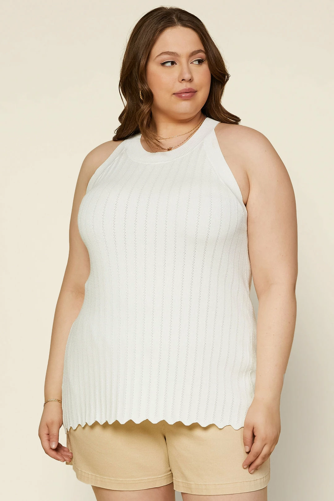 SKIES ARE BLUE Plus Size - Scallop Hem Knit Top New In Plus Size 3 SKIES ARE BLUE Plus Size - Scallop Hem Knit Top New In Plus Size