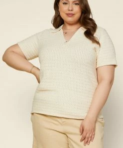 SKIES ARE BLUE Plus Size - Knit Polo Top