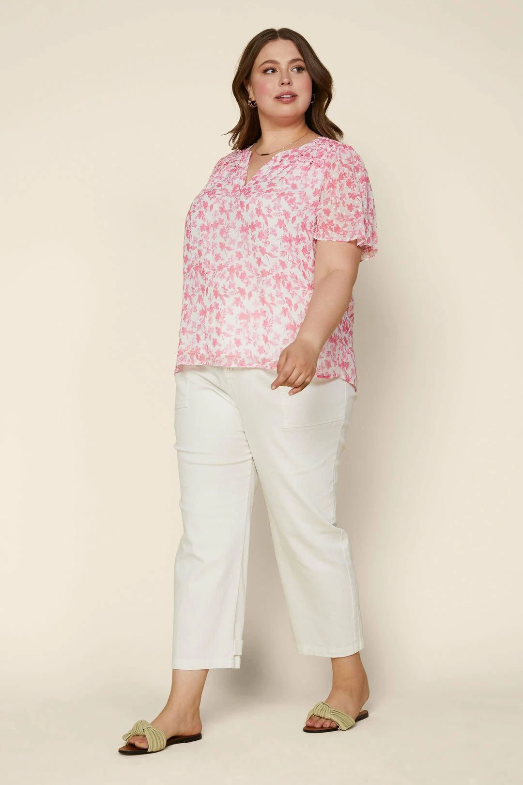 SKIES ARE BLUE Plus Size - Sweet Floral Ruffled Top New In Plus Size 5 SKIES ARE BLUE Plus Size - Sweet Floral Ruffled Top New In Plus Size